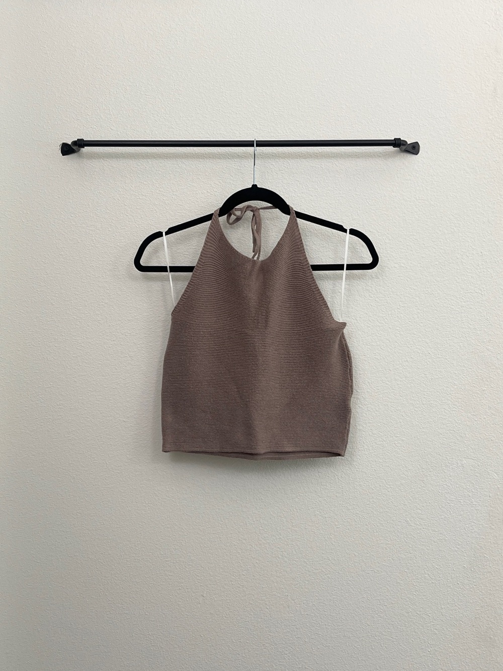 Knit Halter Top in Taupe